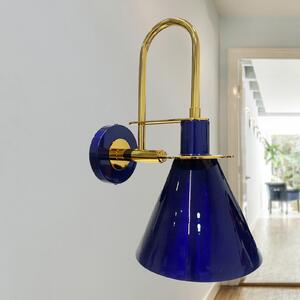 ROYALTECH Απλίκι τοίχου Ramsay, μπλε ναυτικό/χρυσό, ύψος 35 cm, μέταλλο, ρυθμιζόμενος, Χρυσό / Ορείχαλκου, Σαλόνι / τραπεζαρία, Μέταλλο