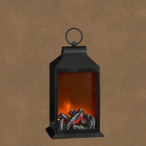 Διακοσμητικό Φανάρι Με Εφέ Φλόγας & Led (15x12x26) Edelman Black 1202163