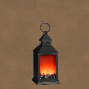 Διακοσμητικό Φανάρι Με Εφέ Φλόγας & Led (11x11x24.5) Edelman Black 1202155