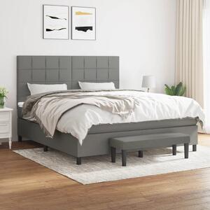 VidaXL Κρεβάτι Boxspring με Στρώμα Σκούρο Γκρι 180x200 εκ Υφασμάτιν