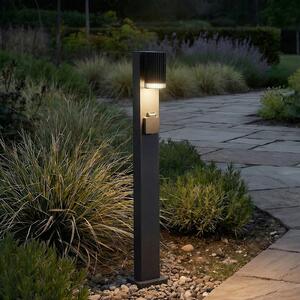 Lindby Φωτιστικό διαδρόμου Enerio, μαύρο, πρίζα, 80 cm, GU10, ρυθμιζόμενος, Μαύρο, Αλουμίνιο, σύγχρονο