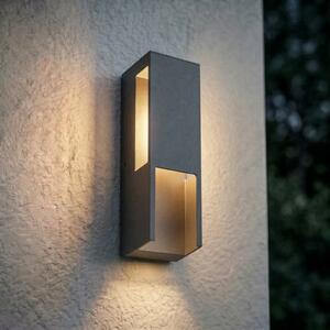 Lindby Εξωτερικός φωτιστικός LED Enyra, μαύρος, 27 cm, IP65, Μαύρο, Αλουμίνιο, σύγχρονο