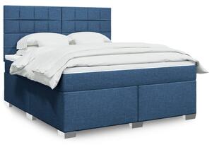 VidaXL Κρεβάτι Boxspring με Στρώμα Μπλε 180x200 εκ. Υφασμάτινο