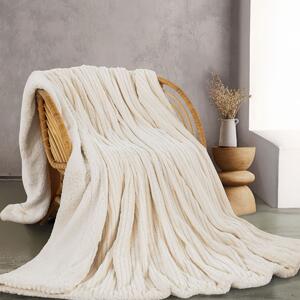 Κουβέρτα Fleece Υπέρδιπλη Με Γουνάκι (220x240) Rythmos Jollein Εκρού