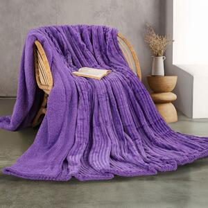 Κουβέρτα Fleece Υπέρδιπλη Με Γουνάκι (220x240) Rythmos Jollein Μωβ