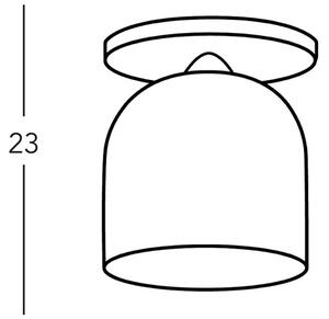 KOLARZ Φωτιστικό οροφής Chalet, Ø 19 cm, λευκό/καφέ, γυαλί/ξύλο