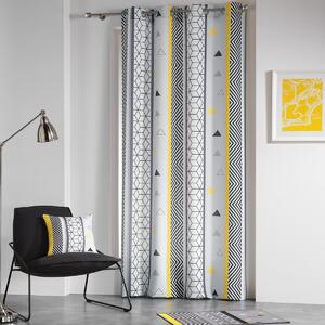 Κουρτίνα (140x260) Με Τρουκς L-C Yellow Mix Grey 1605925