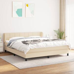 VidaXL Κρεβάτι Boxspring με Στρώμα Κρεμ 160x200 εκ. Υφασμάτινο