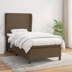 VidaXL Κρεβάτι Boxspring με Στρώμα Σκούρο Καφέ 100x200 εκ. Υφασμάτινο