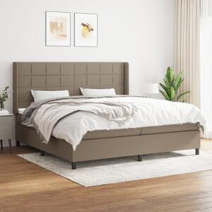 VidaXL Κρεβάτι Boxspring με Στρώμα Taupe 200x200 εκ. Υφασμάτινο