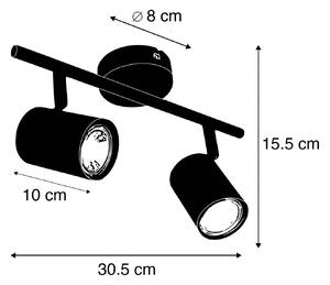 Jeana προβολέας οροφής, δύο φωτιστικών, μαύρο