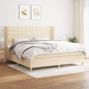 VidaXL Κρεβάτι Boxspring με Στρώμα Κρεμ 200x200 εκ. Υφασμάτινο