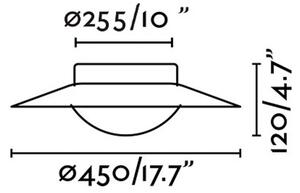 Φωτιστικό τοίχου LED Side 450, μαύρο/χρυσό, ατσάλι/γυαλί, Ø 45 cm