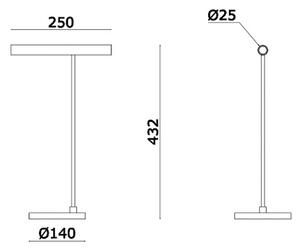 Επιτραπέζιο φωτιστικό Molto Luce LED Meyjo T, μαύρο/καφέ καφέ, αλουμίνιο