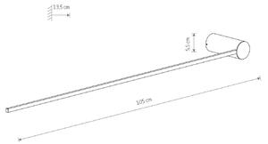 LED φωτιστικό τοίχου Arm L, 105 cm ύψος, μαύρο, μέταλλο