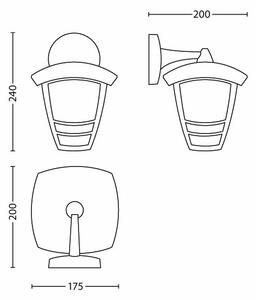 Philips 15381/30/16 - Φως τοίχου εξωτερικού χώρου MYGARDEN CREEK 1xE27/60W/230V IP44