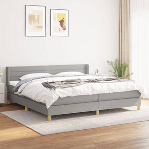 VidaXL Κρεβάτι Boxspring με Στρώμα Ανοιχτό Γκρι 200x200 εκ. Υφασμάτινο