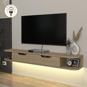 Έπιπλο τηλεόρασης επιτοίχιο Noland Megapap με LED χρώμα rota oak 150x35x19,2εκ