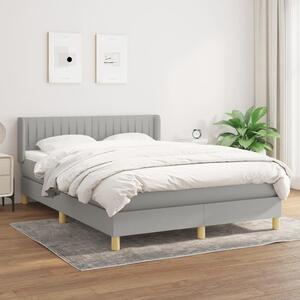 VidaXL Κρεβάτι Boxspring με Στρώμα Ανοιχτό Γκρι 140x200 εκ. Υφασμάτινο