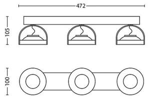 Philips 53313/17/16 - LED Φωτιστικό dimming MYLIVING SPUR 3xLED/4,5W/230V