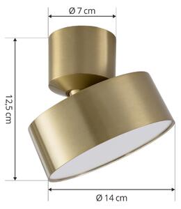 Lindby Προβολέας LED της Nivoria, Ø 14 cm, χρυσαφί, περιστρεφόμενος, Χρυσό / Ορείχαλκου, Σαλόνι / τραπεζαρία, Αλουμίνιο, σύγχρονο