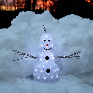 Μικρή φιγούρα LED Crystal Snowman για εξωτερικούς χώρους