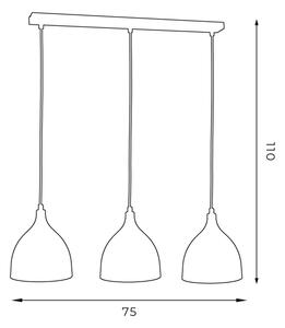 Κρεμαστό φωτιστικό οροφής NOAK 3xE27/15W/230V μαύρο