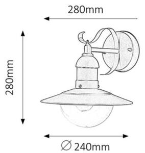 Rabalux 8271 - Φως τοίχου εξωτερικού χώρου OSLO 1xE27/60W/230V IP44