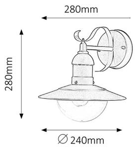 Rabalux 8271 - Φως τοίχου εξωτερικού χώρου OSLO 1xE27/60W/230V IP44