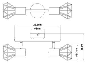 Globo 54802-2 - Φωτιστικό σποτ XARA I 2xE14/40W/230V