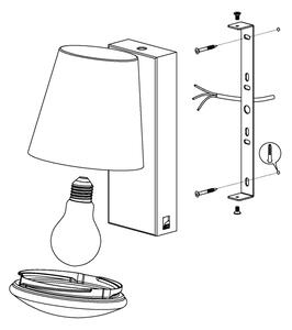 Eglo 97146 - Φως τοίχου εξωτερικού χώρου CALDIERO 1xE27/10W/230V IP44