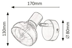 Rabalux 5555 - Φως τοίχου HOLLY 1xE14/40W/230V λαμπερό χρώμιο