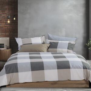 Σεντόνια Μονά (Σετ) Nef-Nef Homeware Casual Check Grey Γκρι ΜΕ ΛΑΣΤΙΧΟ 100x200+35