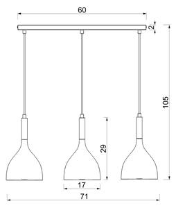 Κρεμαστό φωτιστικό οροφής NOAK WOOD 3xE27/15W/230V λευκό/οξιά