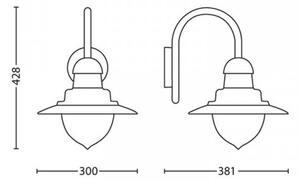 Philips 01652/06/PN - Φως τοίχου εξωτερικού χώρου MYGARDEN RAINDROP 1xE27/53W/230V IP44