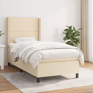 VidaXL Κρεβάτι Boxspring με Στρώμα Κρεμ 80 x 200 εκ. Υφασμάτινο