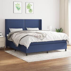 VidaXL Κρεβάτι Boxspring με Στρώμα Μπλε 160x200 εκ. Υφασμάτινο