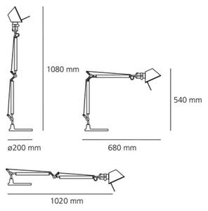 Artemide AR A005920+AR A008620 KOMPLET - Επιτραπέζια λάμπα TOLOMEO 1xE27/70W/230V