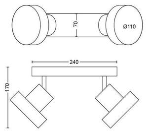 Philips 50602/31/P0 - LED Σποτ BUKKO 2xLED/4,5W/230V