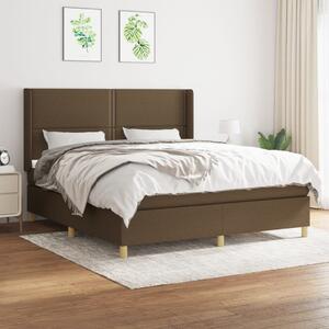 VidaXL Κρεβάτι Boxspring με Στρώμα Σκούρο Καφέ 160x200 εκ Υφασμάτινο