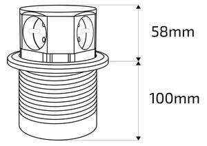 Solight PP100-B - Πολύπριζο για επιτραπέζια επιφάνεια 4x230V