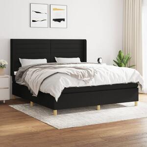 VidaXL Κρεβάτι Boxspring με Στρώμα Μαύρο 180x200 εκ. Υφασμάτινο