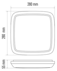 Φως οροφής εξωτερικού χώρου LED DORI LED/24W/230V IP54 τετράγωνο