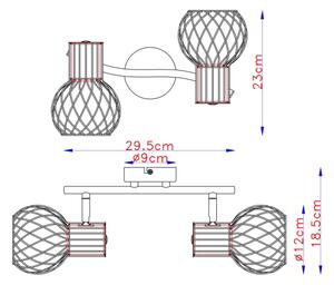 Globo 54013-2 - Φωτιστικό σποτ ARGUSTO 2xE27/40W/230V