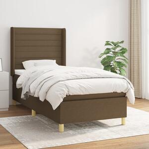 VidaXL Κρεβάτι Boxspring με Στρώμα Σκούρο Καφέ 80x200 εκ. Υφασμάτινο