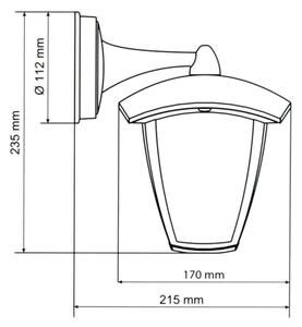 Brilagi - Φανάρι LED τοίχου LUNA 1xE27/60W/230V IP44