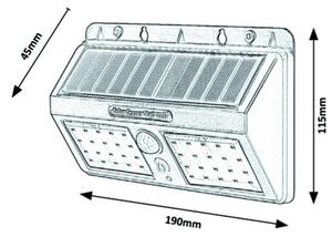 Rabalux – LED Ηλιακό Φωτιστικό Τοίχου με Αισθητήρα IP44
