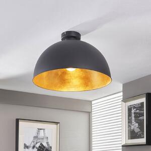 Lindby Φωτιστικό οροφής Lya, Ø 40 cm, μαύρο-χρυσό, μέταλλο, ρυθμιζόμενος, Μαύρο, Σαλόνι / τραπεζαρία, Μέταλλο, σύγχρονο