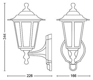 Philips 1747330PN - Φωτιστικό τοίχου εξωτερικού χώρου με αισθητήρα 1xE27/60W/230V IP44