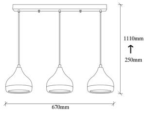 Πολύφωτο κρεμαστό σε ράγα YILDO 3xE27/40W/230V